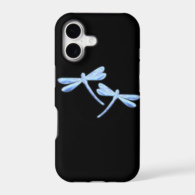 Dragonfly iPhone Case - Ice Blue Glow (Back)