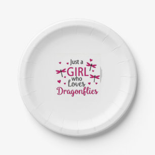 Dragonfly Just A Girl Who Loves Dragonflies T-Shir Paper Plate