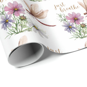 Dragonfly Just Breathe Gift Wrap