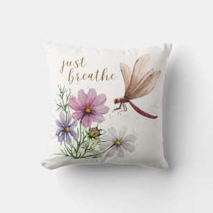 Dragonfly   Just Breathe Throw Pillow