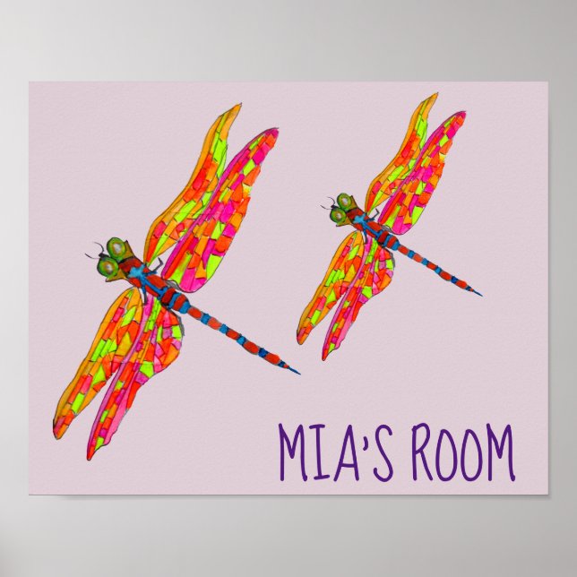 Dragonfly kid's room art poster (Front)