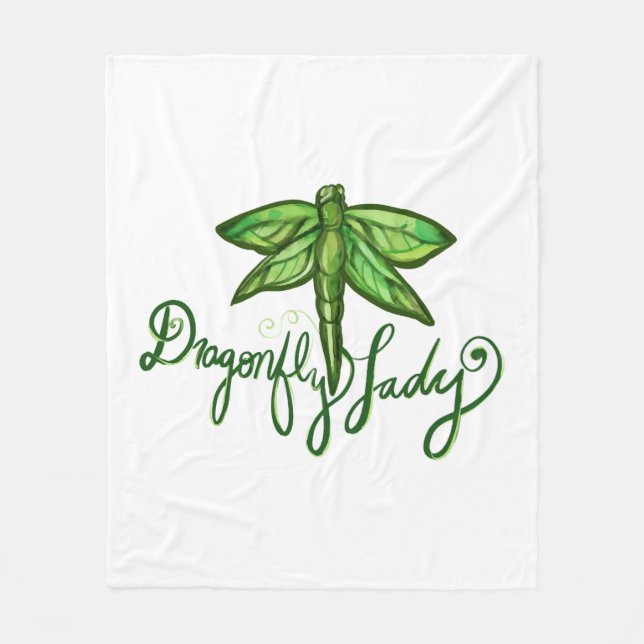 Dragonfly Lady Fleece Blanket (Front)