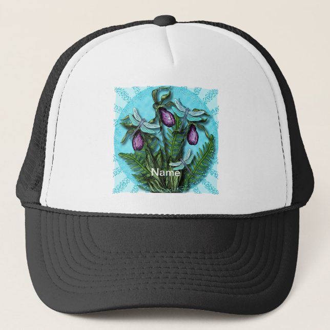 Dragonfly Ladyslipper  Trucker Hat (Front)