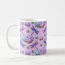 Dragonfly Lotus Coffee Cup Mug