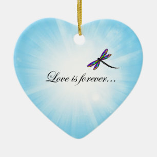 Dragonfly  "LOVE is Forever" Ceramic Tree Decoration