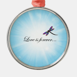 Dragonfly  "LOVE is Forever" Metal Tree Decoration