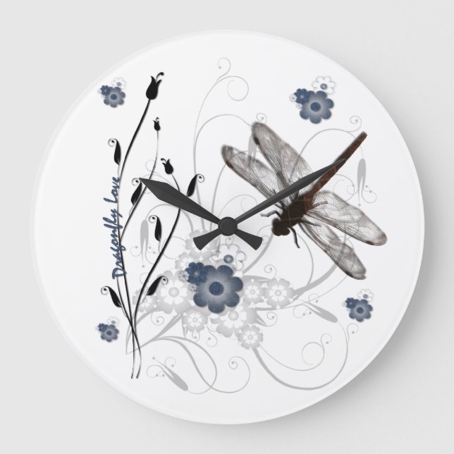 Dragonfly  Love Wall Clock (Front)