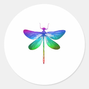 Dragonfly Lovers Nature Insect Art Dragonflies Dra Classic Round Sticker