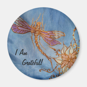 Dragonfly Magnet: I am Grateful! Magnet