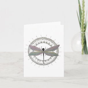 Dragonfly Mandala Folded Note Card