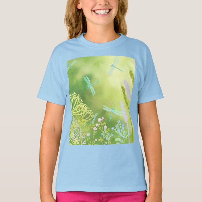 Dragonfly Meadow Desk Mat T-Shirt (Front)