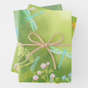Dragonfly Meadow  Wrapping Paper Sheet
