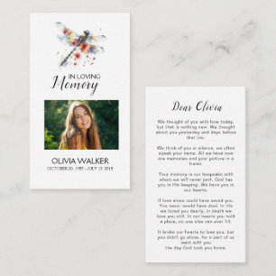 Dragonfly Memorial Poem Funeral Prayer Card