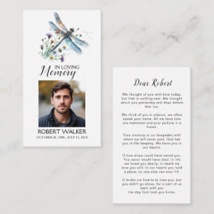 Dragonfly Memorial Poem Funeral Prayer Card