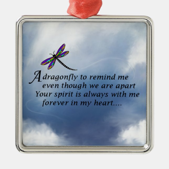 Dragonfly  Memorial Poem Metal Tree Decoration (Front)