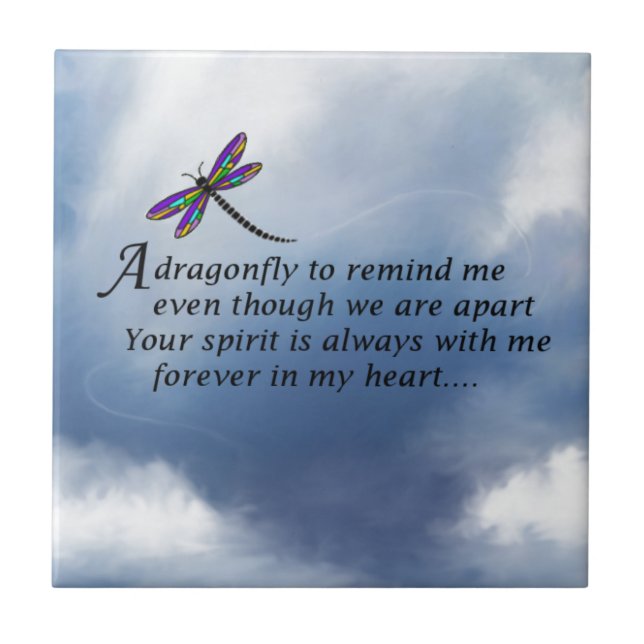 Dragonfly  Memorial Poem Tile (Front)