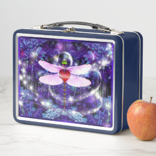 Dragonfly metal lunch box