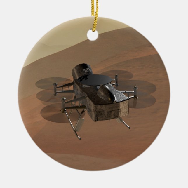 Dragonfly Mission to Titan Ceramic Tree Decoration (Front)