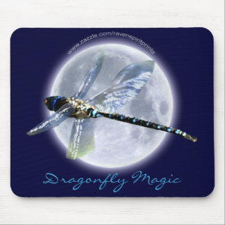 DRAGONFLY & MOON Fantasy Art Mousemat