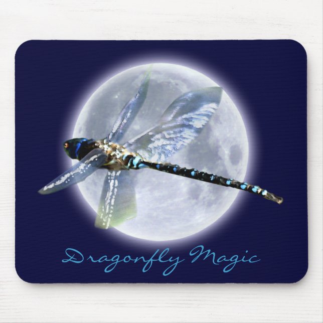 DRAGONFLY & MOON Fantasy Mousepad (Front)