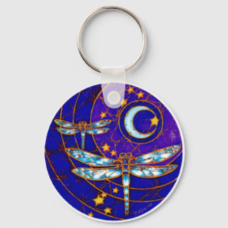 dragonfly moon key ring