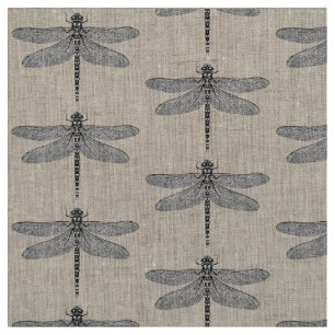 Dragonfly natural insect art fabric