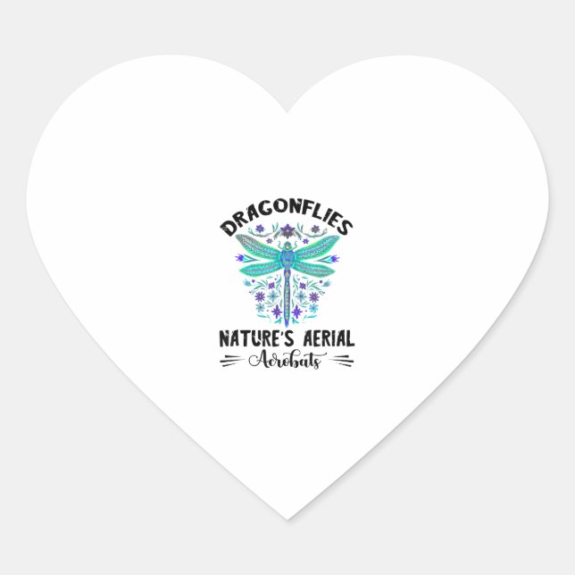 Dragonfly Nature Insect Nature's Aerial Acrobat Dr Heart Sticker (Front)