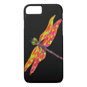 Dragonfly neon insect illustration iPhone 8/7 case