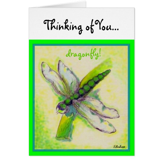 dragonfly! Note Thinking about you... Card