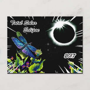 Dragonfly Observing the Total Solar Eclipse 2017 Postcard