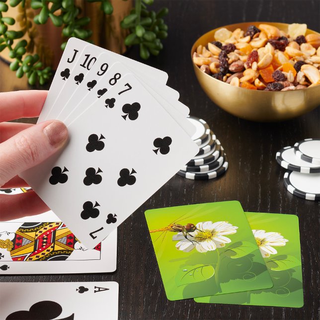 Dragonfly On A Flower Playing Cards (Creator Uploaded)