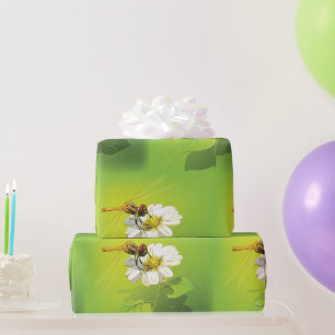 Dragonfly On A Flower Wrapping Paper