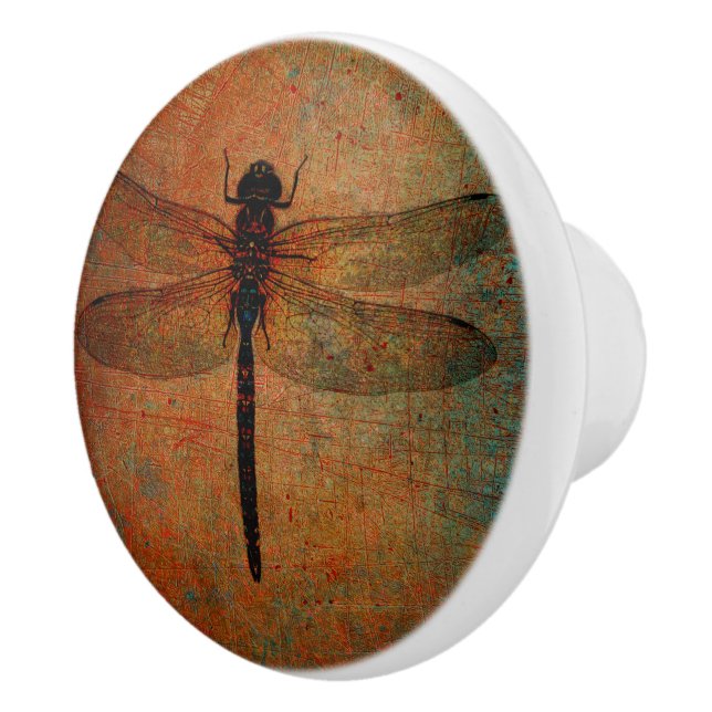 Dragonfly On Distressed Background  Drawer Pull (Right)