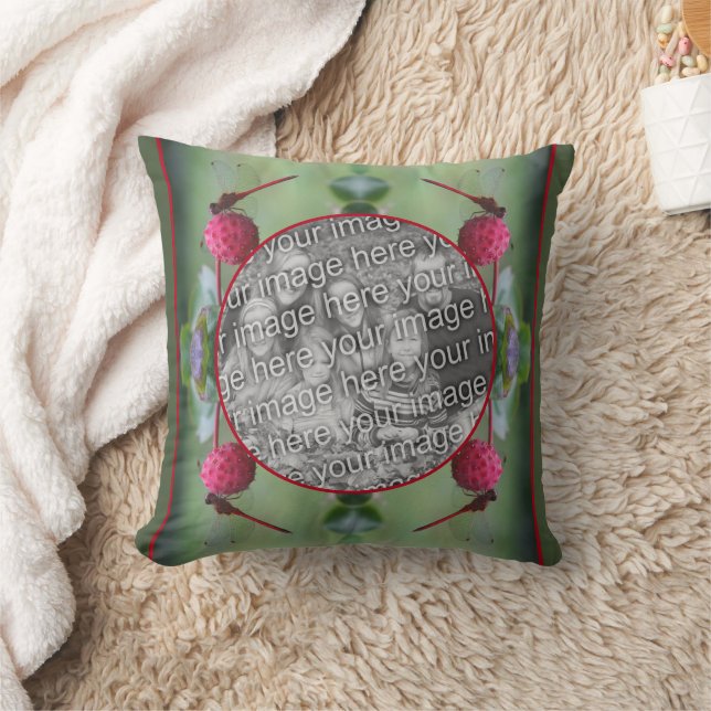 Dragonfly On Dogwood Fruit Create Your Own Photo Cushion (Blanket)