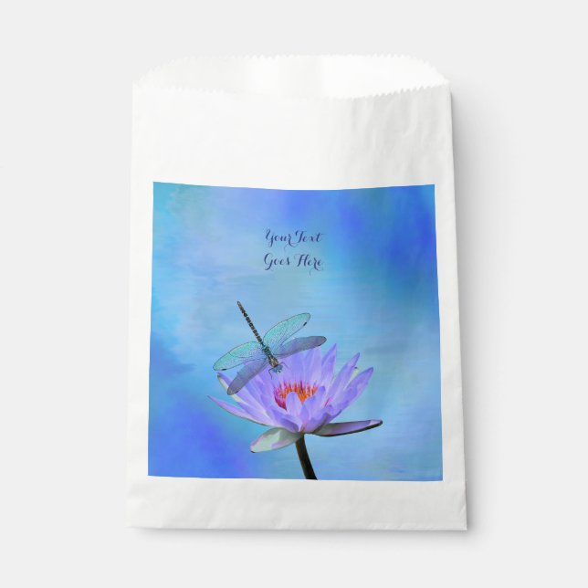 Dragonfly on Water Lily Favour Bags (Front)