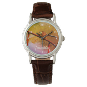 Dragonfly On Wire Fence Abstract Personalised  Watch