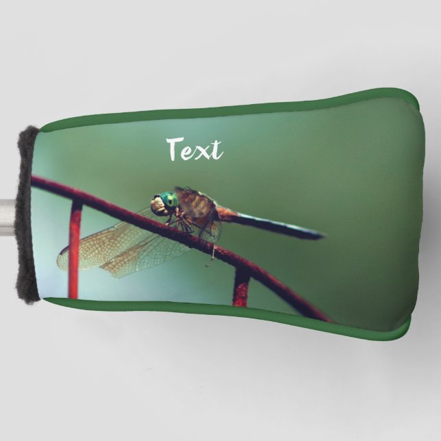 Dragonfly On Wire Fence Personalized    Golf Head Cover (Front)