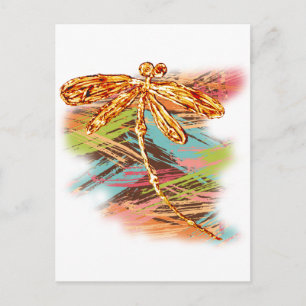 Dragonfly Orange Splash Postcard