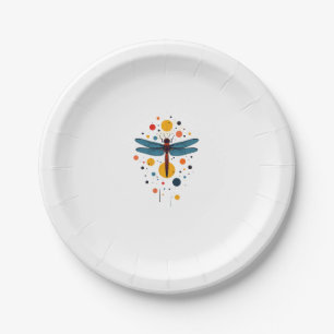 Dragonfly Painting Art Animal Abstract Graphic Dra Paper Plate