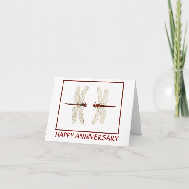 Dragonfly Pair Anniversary Card (Front)
