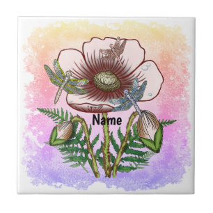 Dragonfly Pale Poppy  Tile