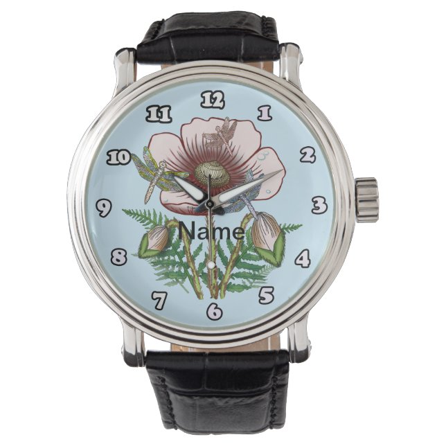 Dragonfly Pale Poppy Watch (Front)