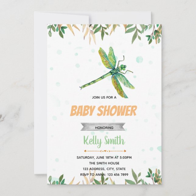 Dragonfly party invitation (Front)
