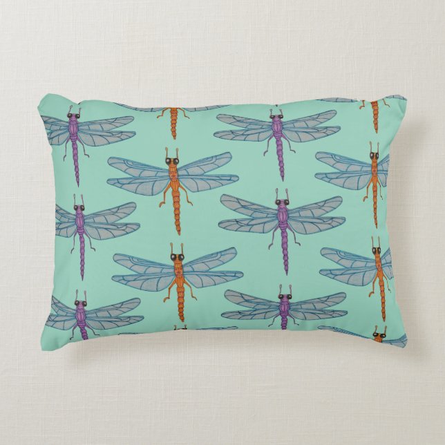 Dragonfly pattern decorative cushion (Front)