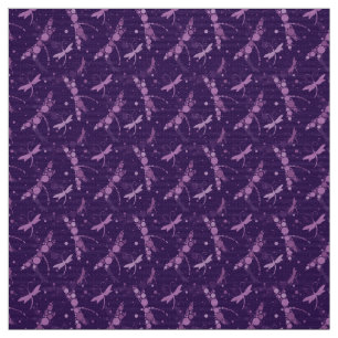 Dragonfly pattern in purple colour fabric