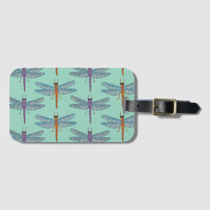 Dragonfly pattern luggage tag