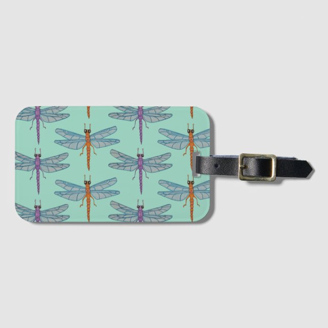 Dragonfly pattern luggage tag (Front Horizontal)