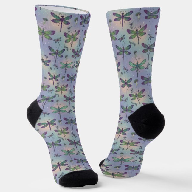 Dragonfly Pattern Socks (Angled)