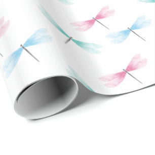 Dragonfly pattern wrapping paper