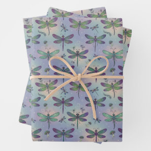 Dragonfly Pattern Wrapping Paper Sheet